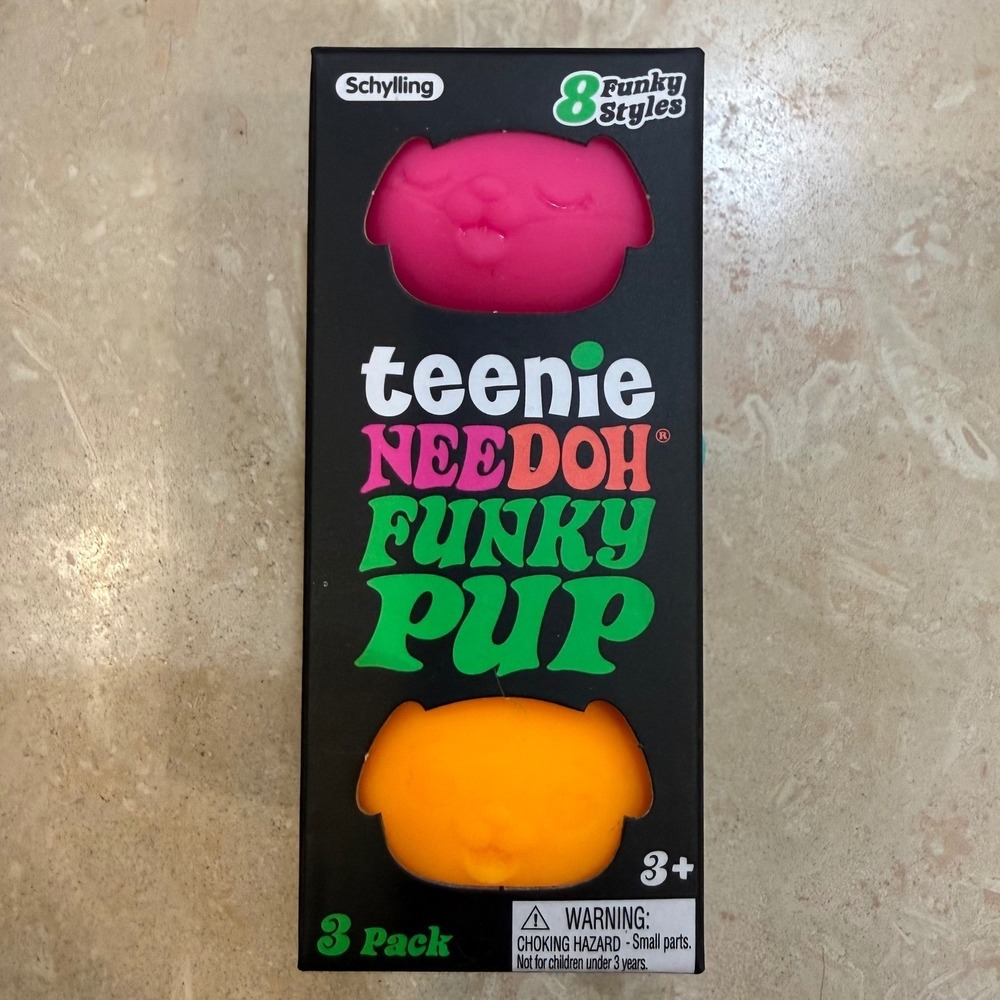NeeDoh Teenie Funky Pup Schylling Squishy Dog Fidget Toy Sensory Stress Ball 3pk - Picture 2 of 4